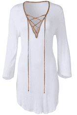 Dámské plážové šaty bílé XS