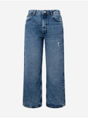 Pepe Jeans Modré dámské zkrácené široké džíny Pepe Jeans Ani 26