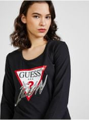 Guess Černé dámské tričko Guess Icon L