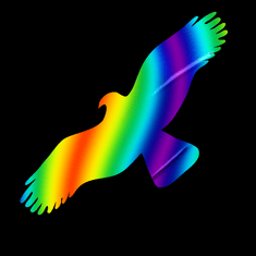 Traiva Silueta dravce Direct rainbow proti narážení ptáků do oken z holografické fólie Silueta dravce z holografické folie Fantasy rainbow (65 x 150 mm tl. 0,065 mm) - kód: 24599