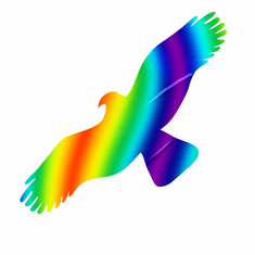 Traiva Silueta dravce Direct rainbow proti narážení ptáků do oken z holografické fólie Silueta dravce z holografické folie Fantasy rainbow (65 x 150 mm tl. 0,065 mm) - kód: 24599