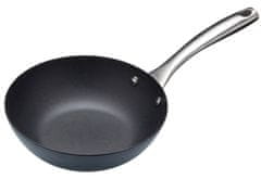 TWM Hotová wok pánev 24,5 cm uhlík / RVS černá / stříbrná