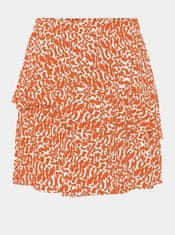 Vero Moda Oranžová vzorovaná sukně s volánem VERO MODA Hanna XL