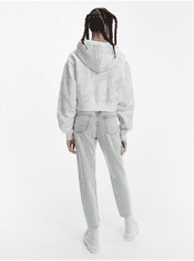 Calvin Klein Bílá dámská vzorovaná cropped mikina s kapucí Calvin Klein Jeans XS