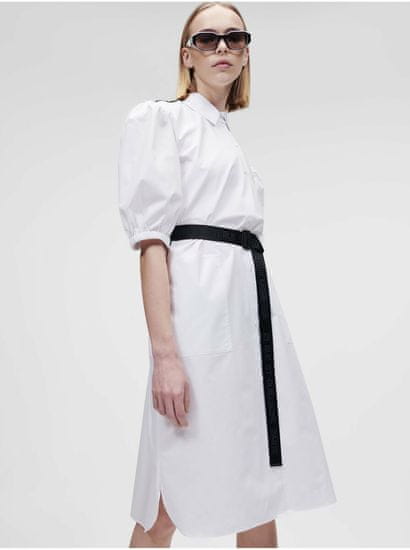 Karl Lagerfeld Bílé dámské košilové šaty KARL LAGERFELD