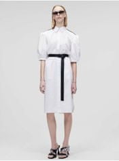 Karl Lagerfeld Bílé dámské košilové šaty KARL LAGERFELD 46