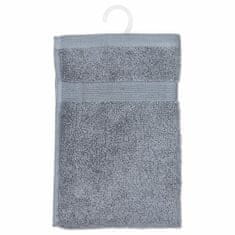 Atmosphera Bavlněný ručník na ruce s ozdobnou bordurou, šedý koupelnový ručník z bavlny s hustou osnovou