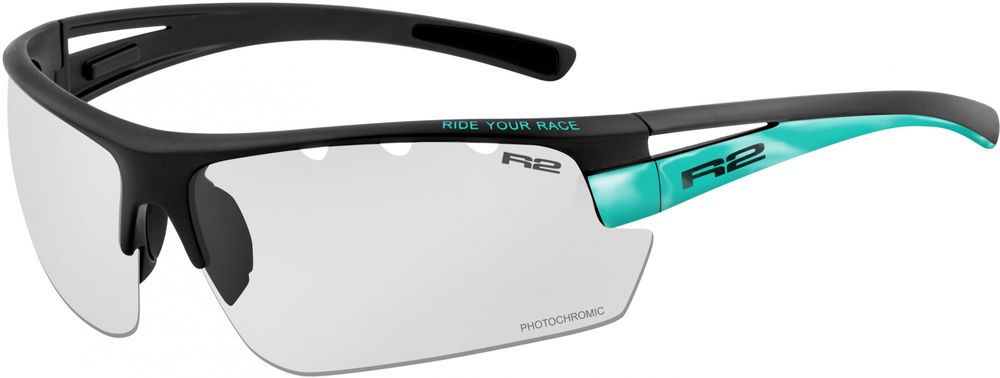 R2 sportovní brýle SKINNER XL, černé-tyrkysové