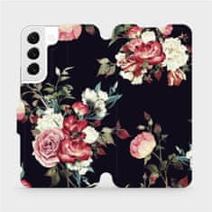Mobiwear Flip pouzdro na mobil Samsung Galaxy S22 - VD11P Růže na černé