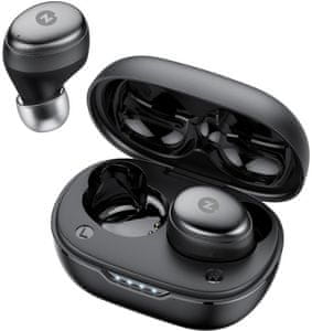 sluchátka do uší Bluetooth technologie intezze PIKO 3 ipx4 odolnost vodě a potu nabíjecí box miniaturní rozměry dotykové ovládání energický zvuk handsfree funkce