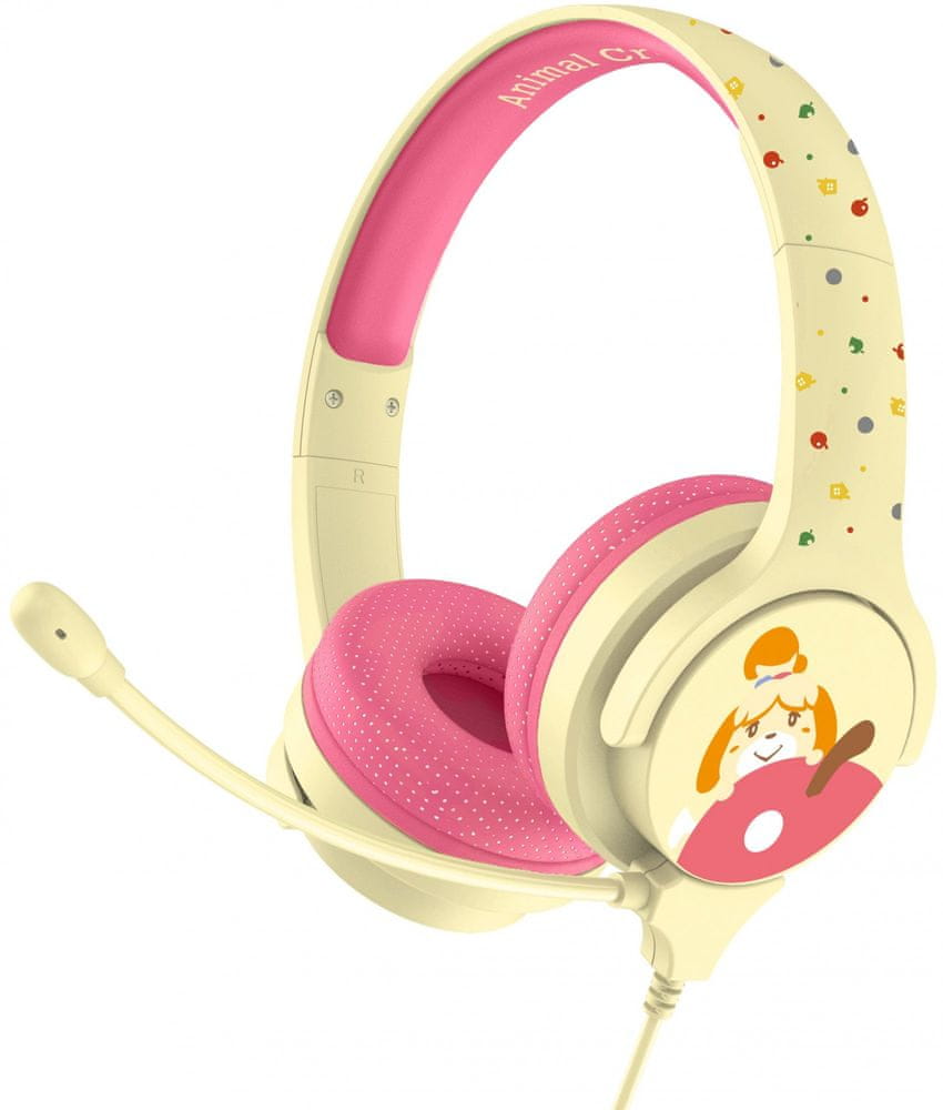 Levně OTL Technologies Animal Crossing Isabelle Pink and Cream dětská interaktivní sluchátka