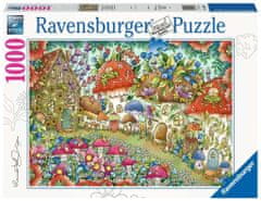 Ravensburger Puzzle Roztomilé houbové domečky na květinové louce 1000 dílků