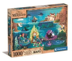 Clementoni Puzzle Story Maps: Malá mořská víla 1000 dílků