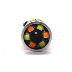motoLEDy LED W21/5W žárovka 7443 12V CANBUS bílá a oranžová, dvoubarevná