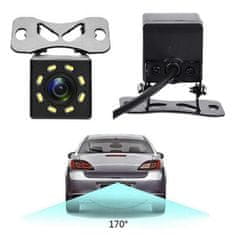 motoLEDy Zpětná kamera, 4 parkovací senzory, obrazovka v zrcadle-set