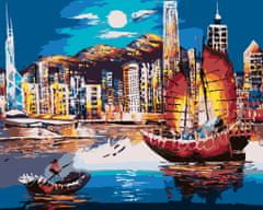 ZUTY Malování podle čísel - PŘÍSTAV V HONG KONGU 40x50 cm vypnuté plátno na rám