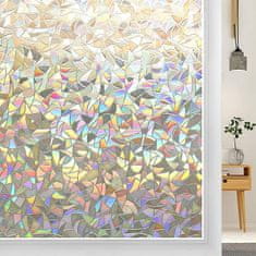 Nádherná samolepicí dekorativní fólie s duhovým efektem, duhová dekorativní fólie na okna (200x60 cm), ochrana před UVA a UVB zářením, RainbowFoil