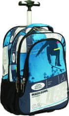 TWM batoh na kolečkách 28 litrů 33 x 48 cm polyester modrá/bílá