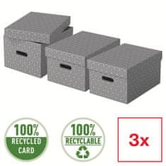 Esselte Box úložný Home střední, šedý, 2 x sada 3 ks + blok Colour Breeze