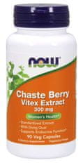 NOW Foods Chaste Berry Vitex Extract (Drmek obecný), 300 mg, 90 rostlinných kapslí