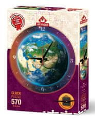 Art puzzle Puzzle hodiny Svět 570 dílků (včetně rámu)