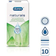 Pasante Durex Naturals (10 ks), lubrikované 98% přírodním gelem