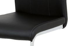 Autronic Moderní jídelní židle Jídelní židle černá koženka / chrom (DCL-411 BK)