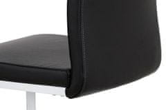 Autronic Moderní jídelní židle Jídelní židle černá koženka / chrom (DCL-411 BK)