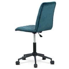 Autronic Kancelářská židle Kancelářská židle dětská, potah modrá sametová látka, výškově nastavitelná (KA-T901 BLUE4)
