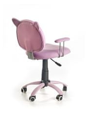 Halmar Dětská židle na kolečkách s područkami Kitty - růžová/bílá