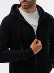 OMBRE Ombre Pánská mikina na zip s kapucí B1157 - černá - XXL