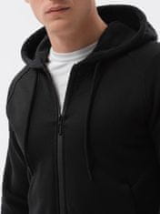 OMBRE Pánská mikina na zip s kapucí B1083 - černá - XXL