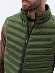 OMBRE Ombre Pánská prošívaná vesta - tmavě zelená V54 - L/XL