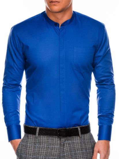 OMBRE Ombre Pánská elegantní košile s dlouhým rukávem K307 - nebesky modrá - L