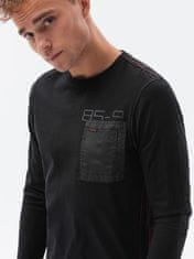 OMBRE Ombre Chlapecké tričko s dlouhým rukávem a potiskem L130 - černá - M