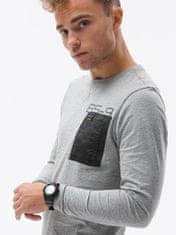 OMBRE Ombre Chlapecké tričko s dlouhým rukávem a potiskem L130 - žíhaná šedá - M