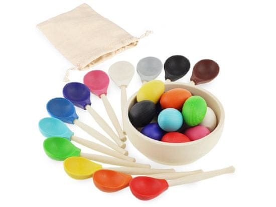 Ulanik Montessori dřevěná hračka "Eggs and spoons"