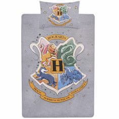 Harry Šedá ložní souprava 135x200 cm Hogwarts Harry Potter, certifikát OEKO-TEX