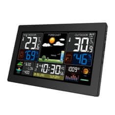 Solight  Meteostanice, XL barevný LCD, teplota, vlhkost, tlak, RCC, černá