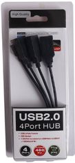 PremiumCord USB2.0 HUB 4-portový kabel, černá