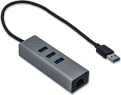 I-TEC USB 3.0 Metal 3 port HUB Gigabit Ethernet 1x USB 3.0 na RJ-45 3x USB 3.0