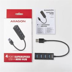 AXAGON MINI hub USB-A 3.2 Gen1 - 4xUSB-A, 5Gbit/s, OTG, 20cm, černá