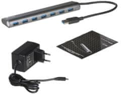I-TEC USB 3.0 Hub 7-Port, metal, s napaječem
