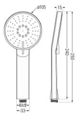 Mexen R-40 ruční sprcha 3-funkční grafit (79540-66)