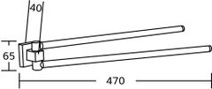 Mexen Rufo dvojramenný držák ručníků, otočný, chrom (7050925-00)