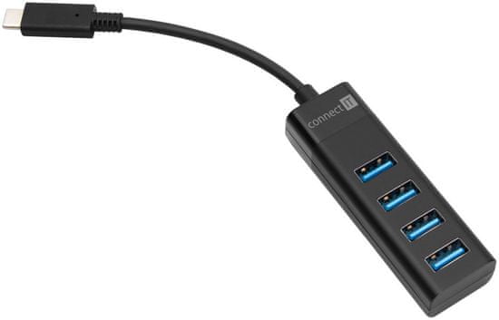 Connect IT USB-C externí hub, 4 porty USB-A 3.0