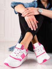 Amiatex Zajímavé dámské tenisky růžové bez podpatku, odstíny růžové, 38