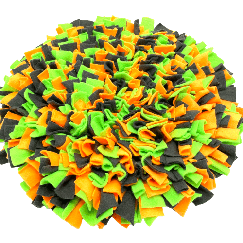Guden Čmuchací kobereček EXTRA HUSTÝ zelená neon/oranžová neon/antracitová (průměr 45cm)