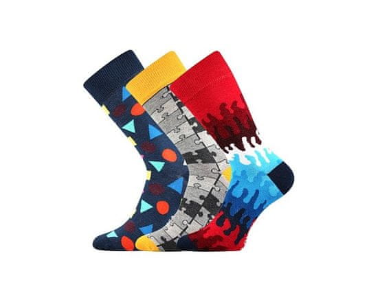 Lonka barevné společenské ponožky Woodoo MIX D (3 páry v balení)