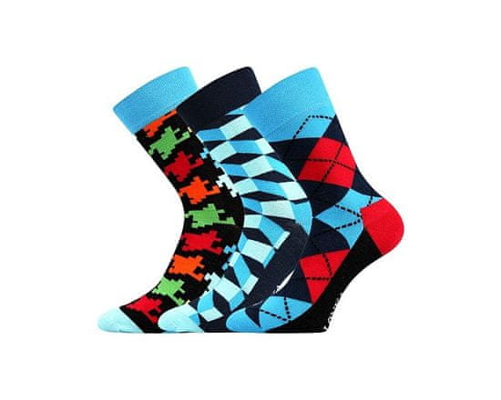 Lonka barevné společenské ponožky Woodoo MIX B (3 páry v balení)